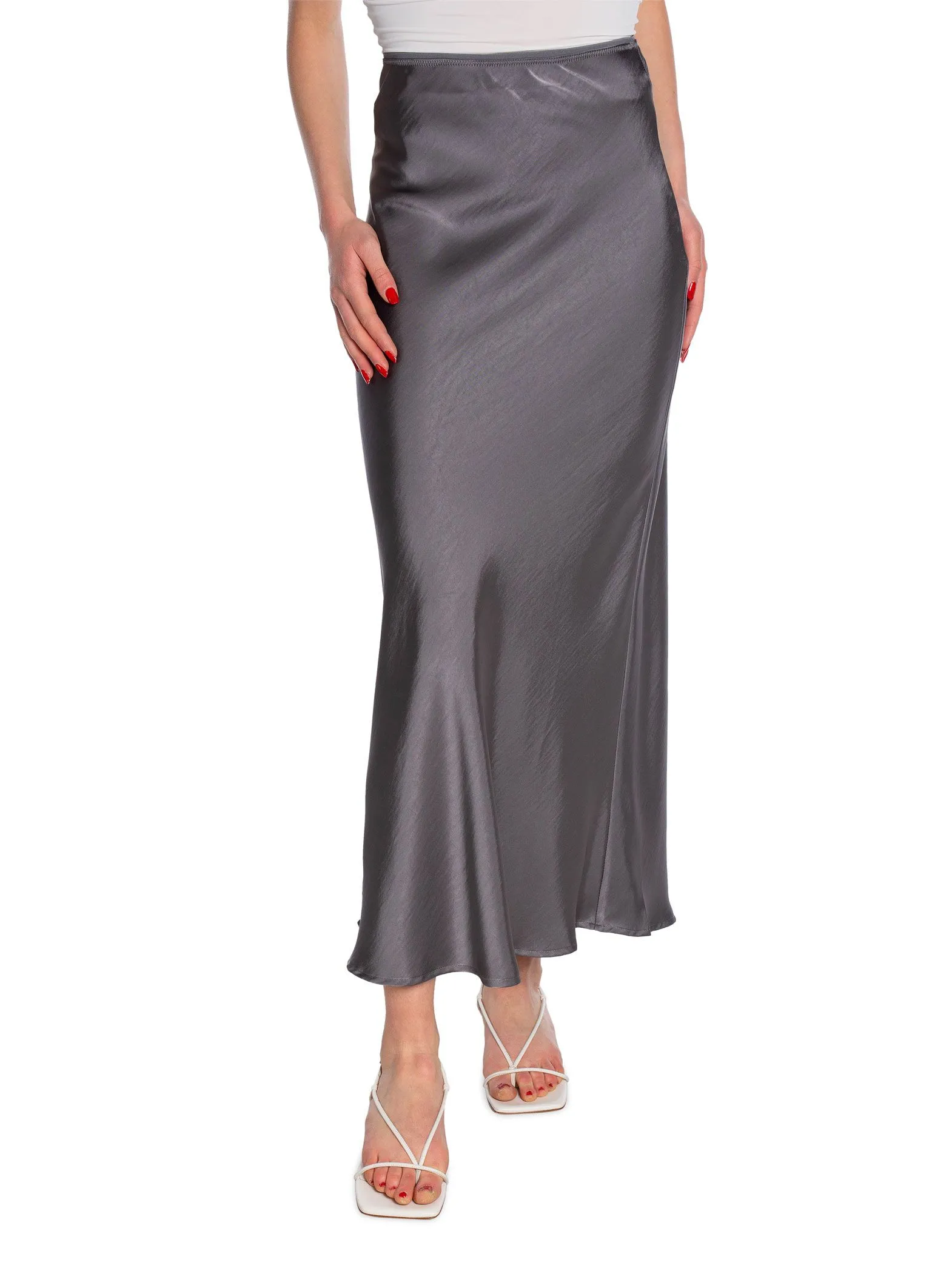 NEO NOIR SKIRT VICKY HEAVY SATEEN DARK GREY