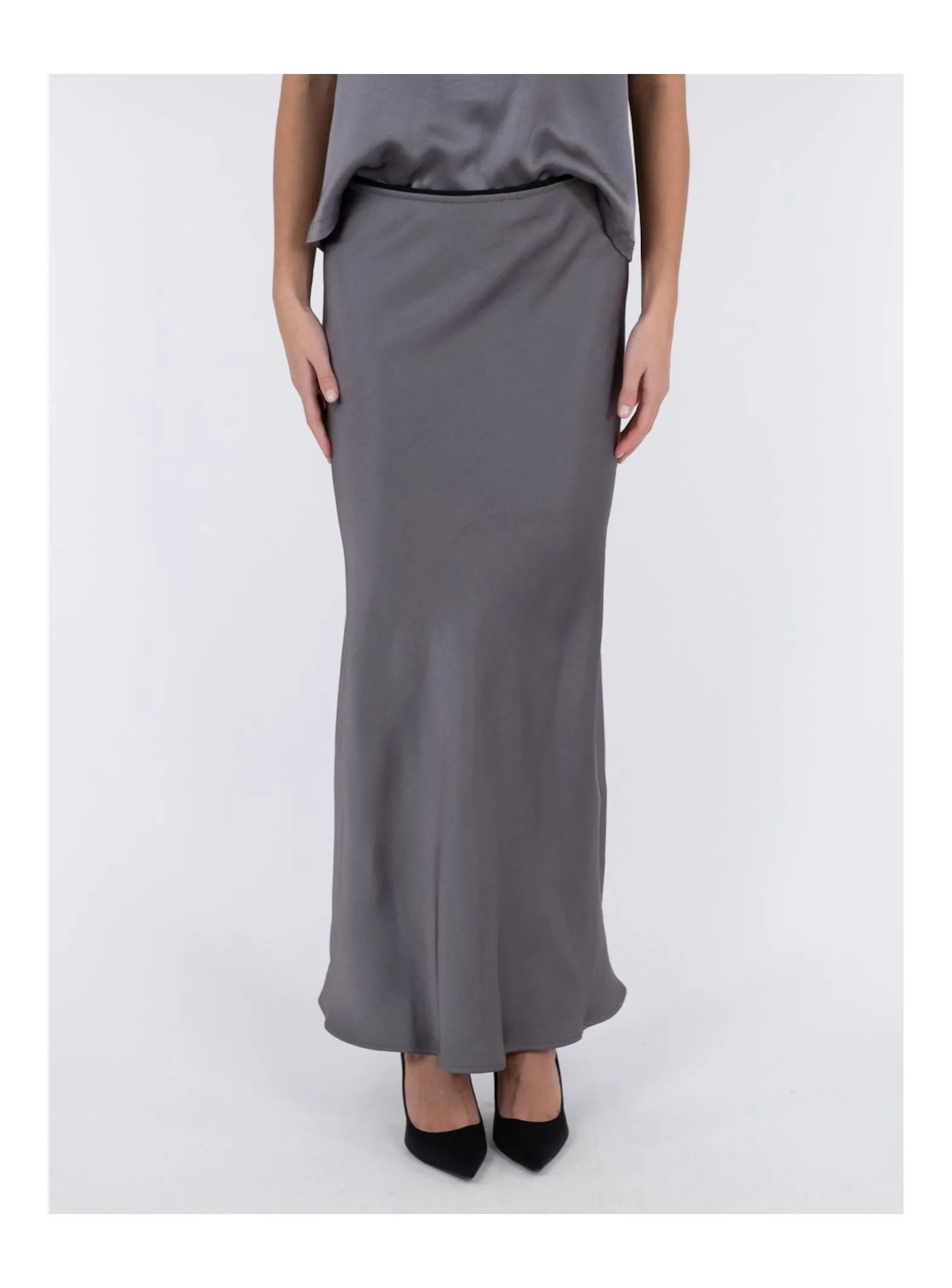 NEO NOIR SKIRT VICKY HEAVY SATEEN DARK GREY