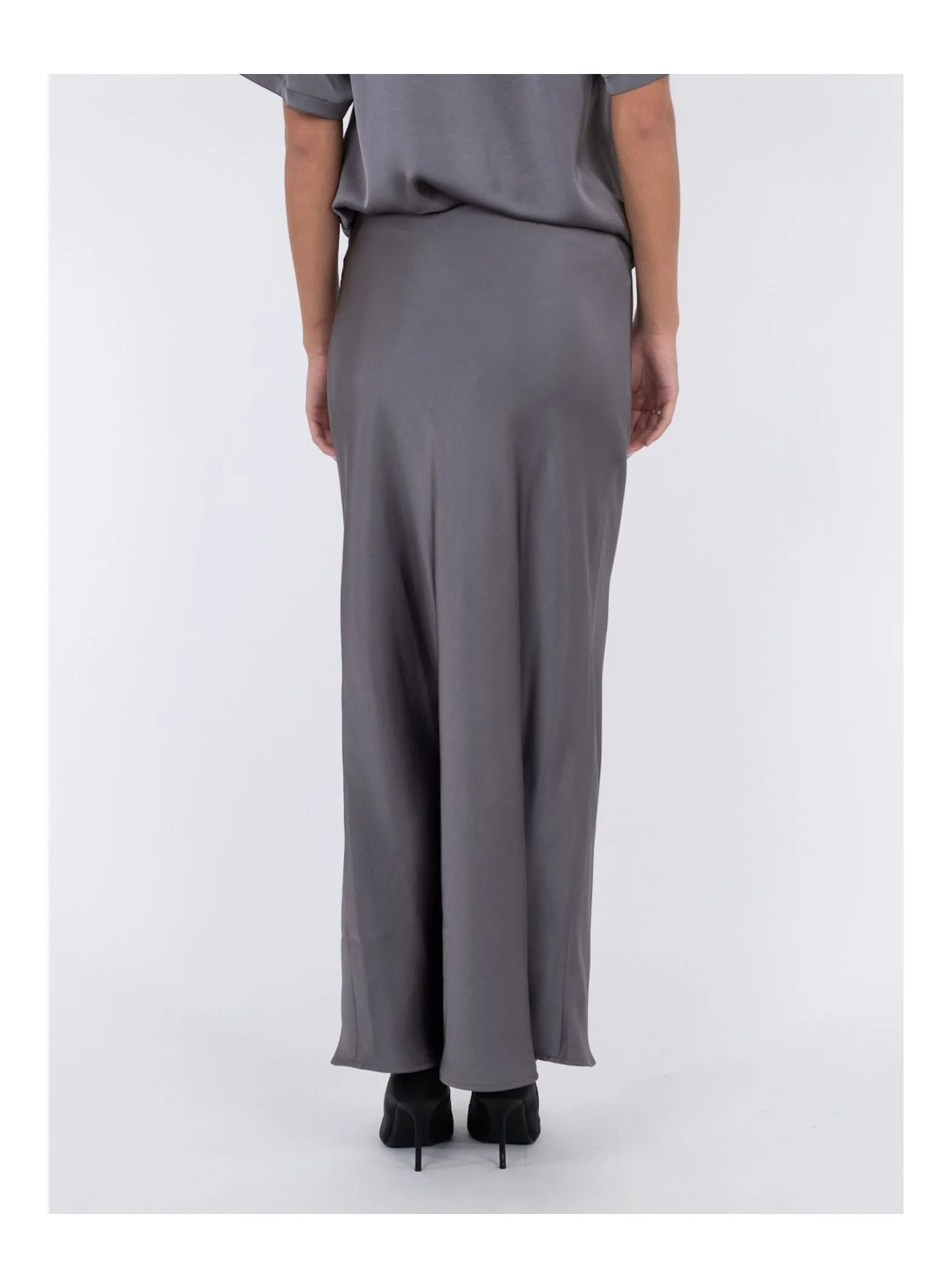 NEO NOIR SKIRT VICKY HEAVY SATEEN DARK GREY