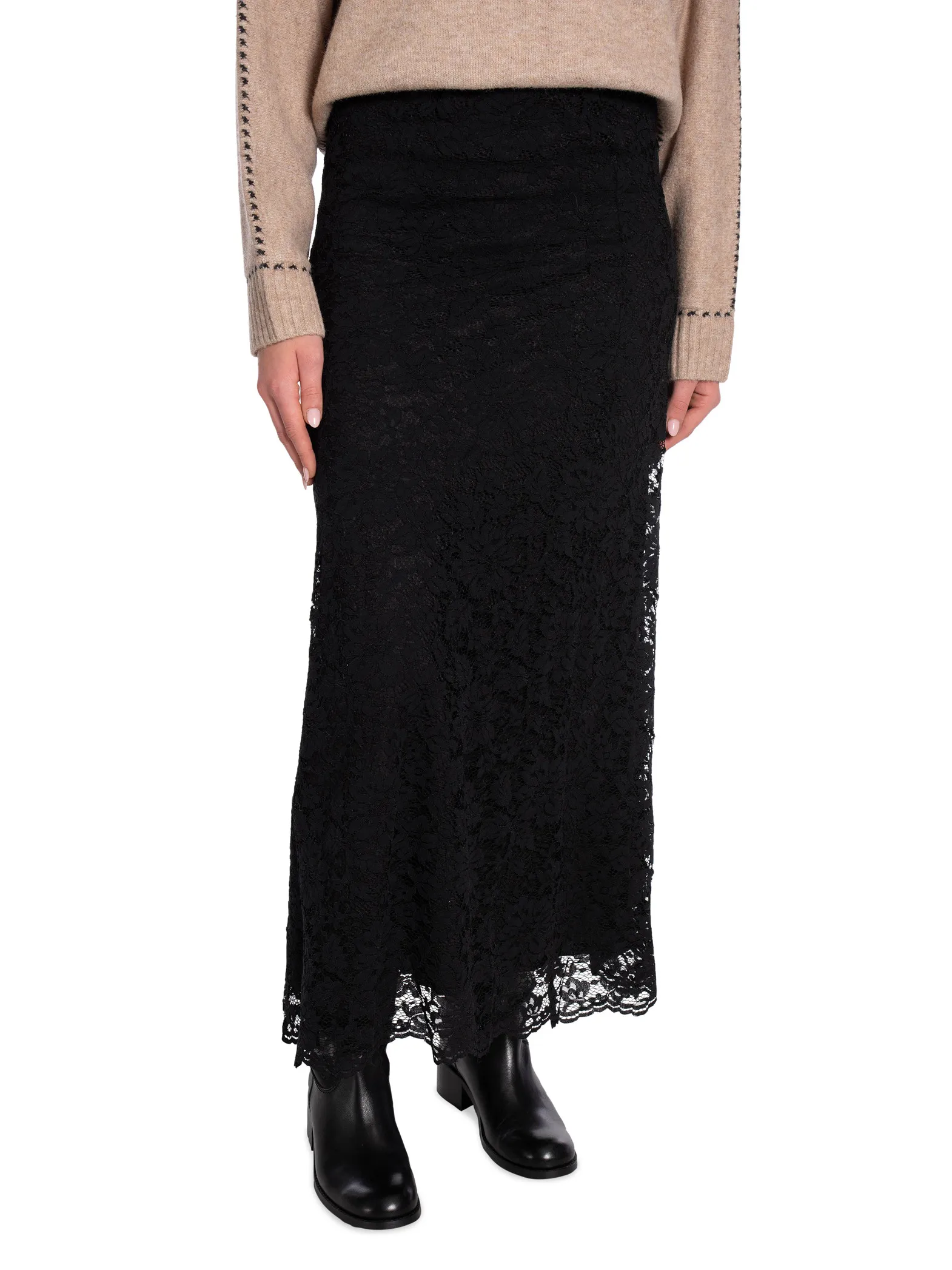 NEO NOIR SKIRT VICKY LACE SVART