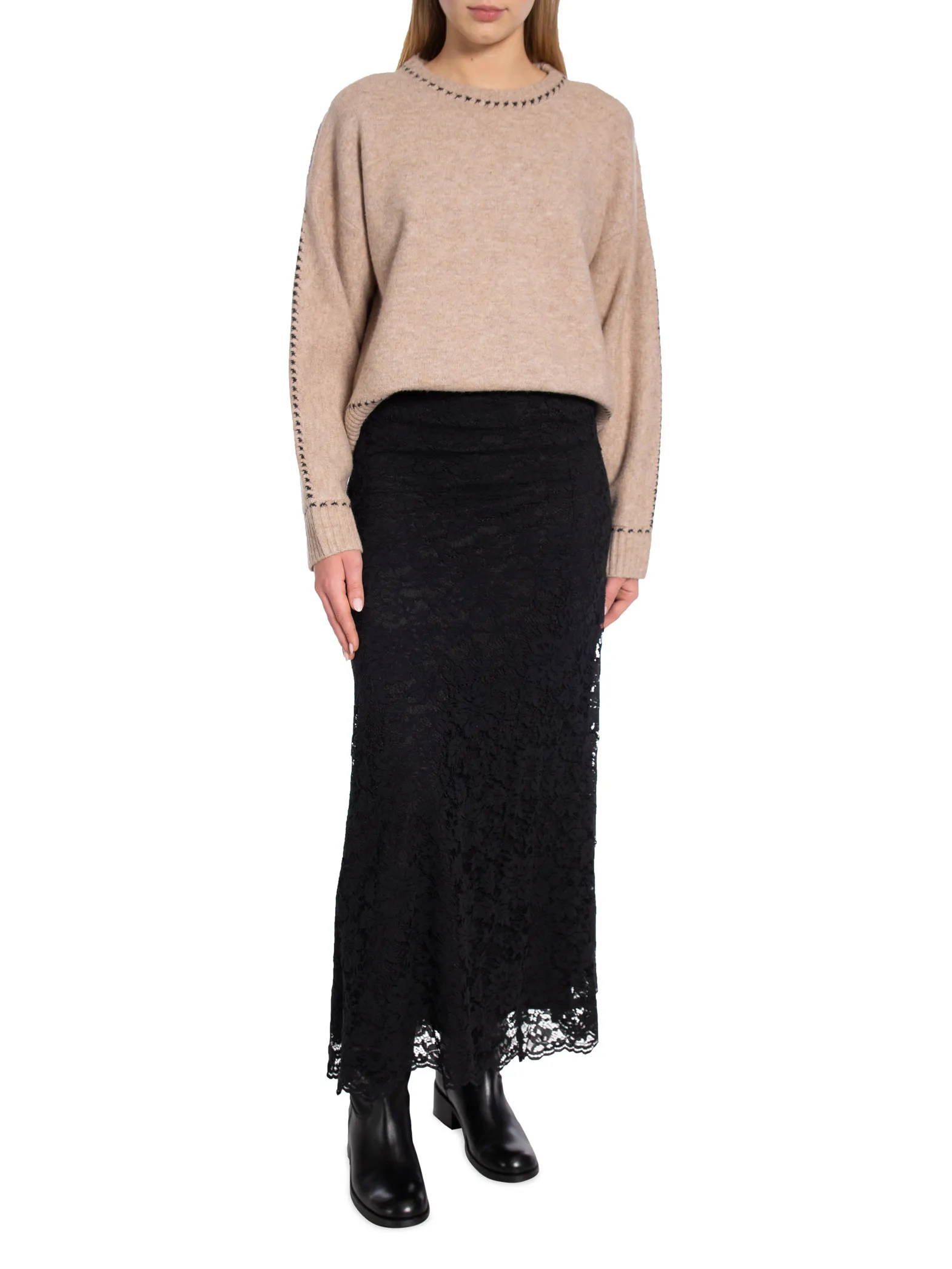 NEO NOIR SKIRT VICKY LACE SVART