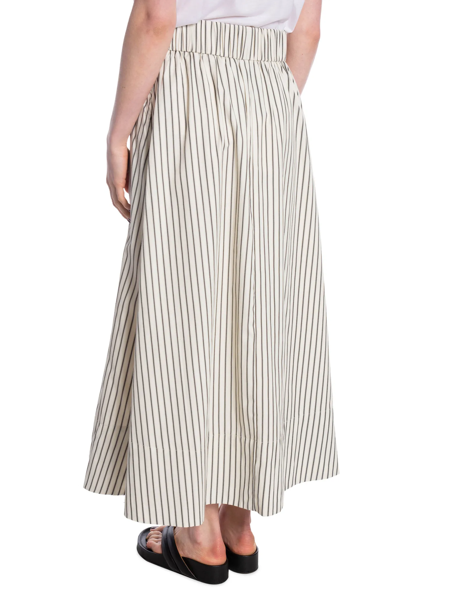 NEO NOIR SKIRT YARA LONG STRIPE CREME