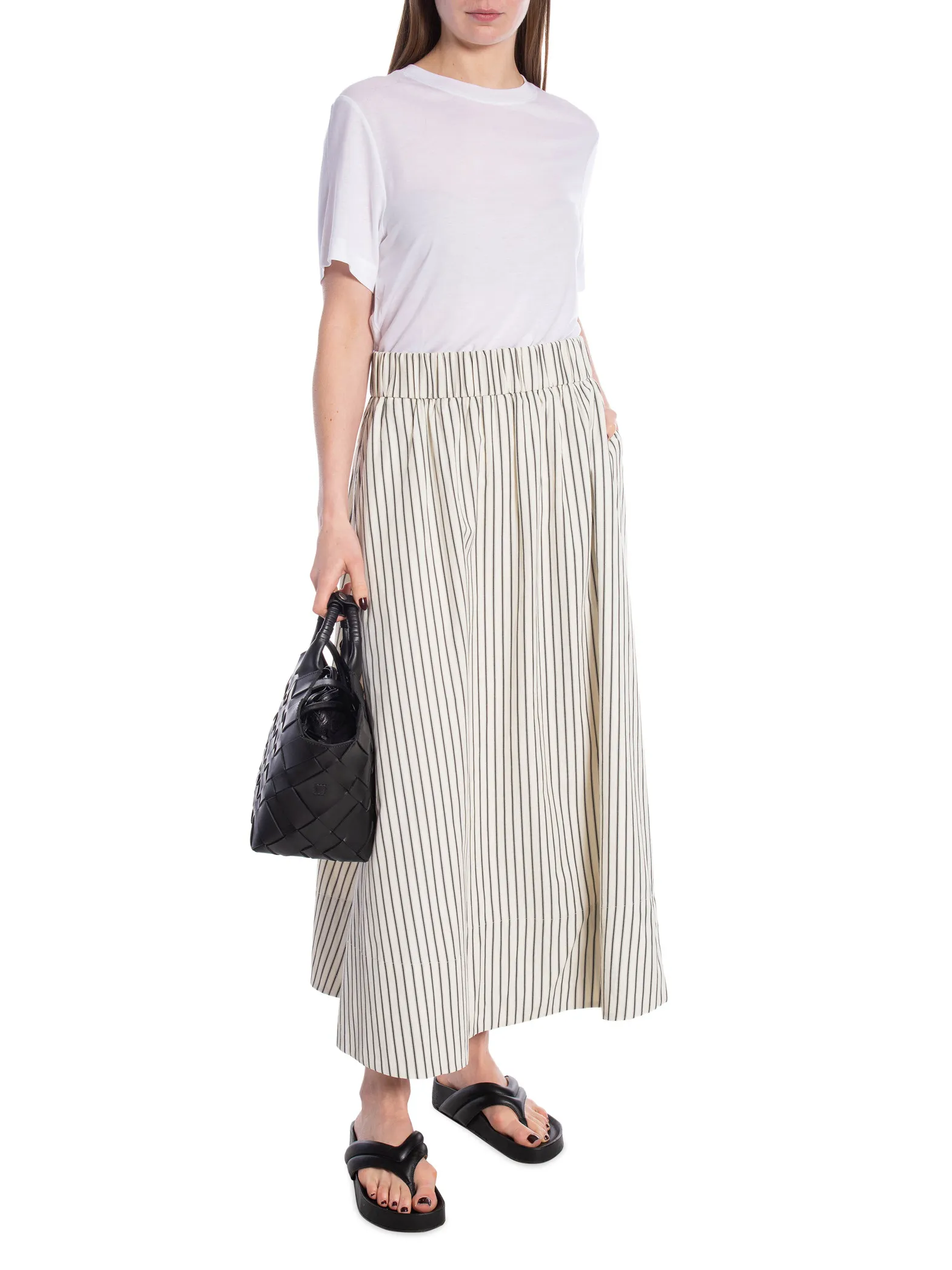 NEO NOIR SKIRT YARA LONG STRIPE CREME