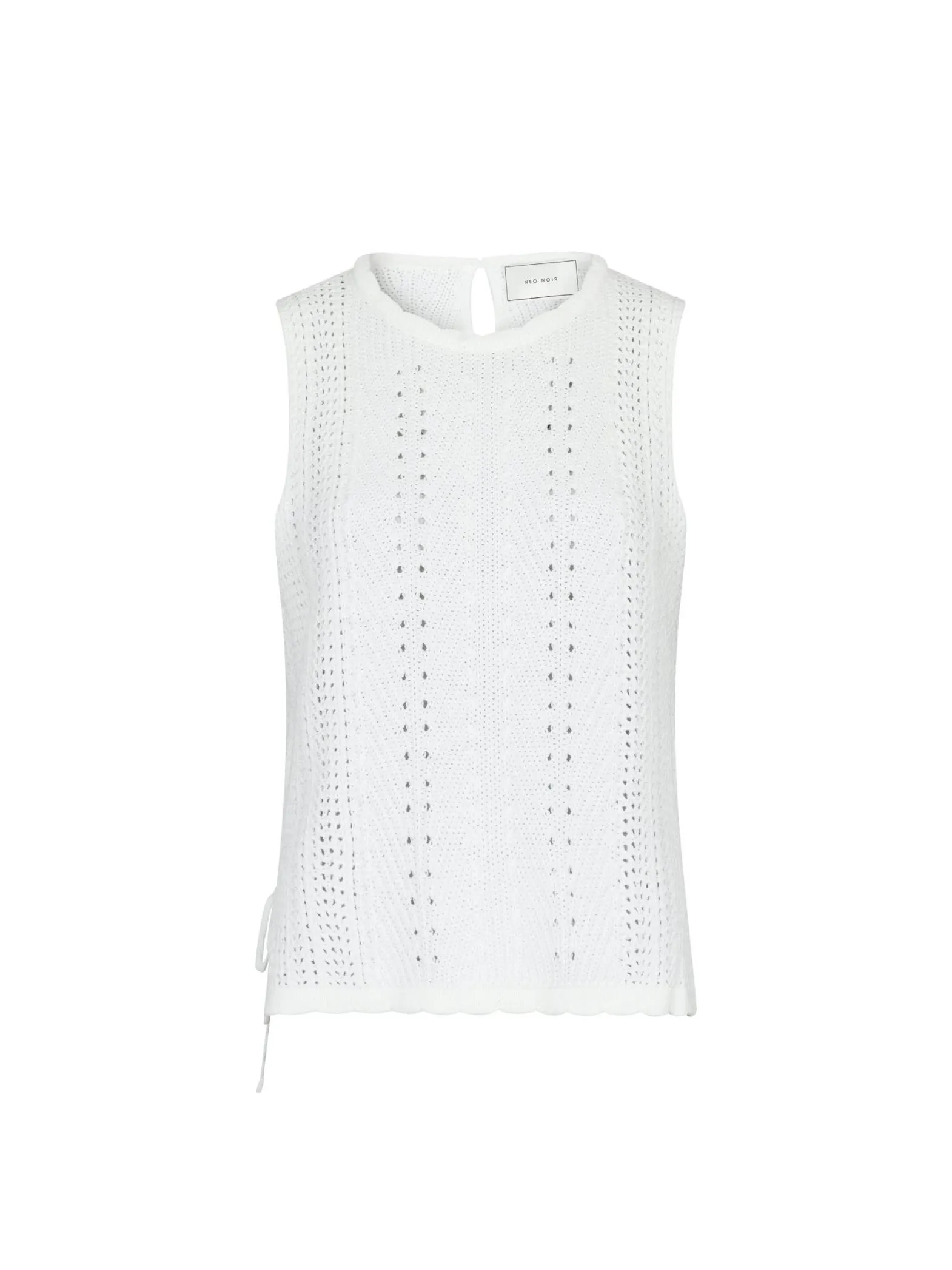 NEO NOIR TOP ARITZA CROCHET KNIT TOPP WHITE