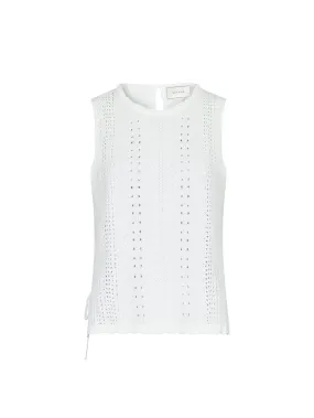 NEO NOIR TOP ARITZA CROCHET KNIT TOPP WHITE