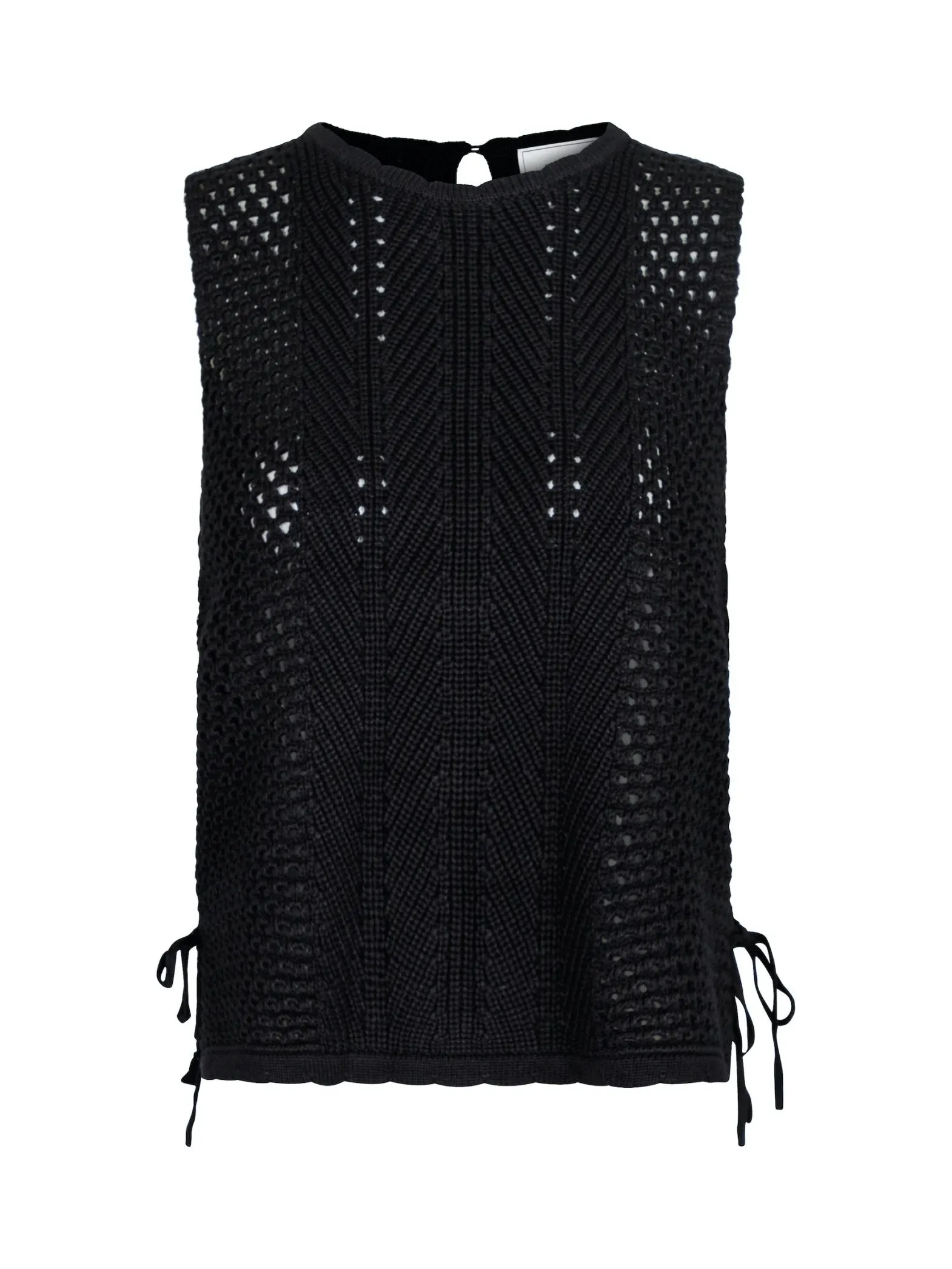 NEO NOIR TOP AZA CROCHET KNIT BLACK