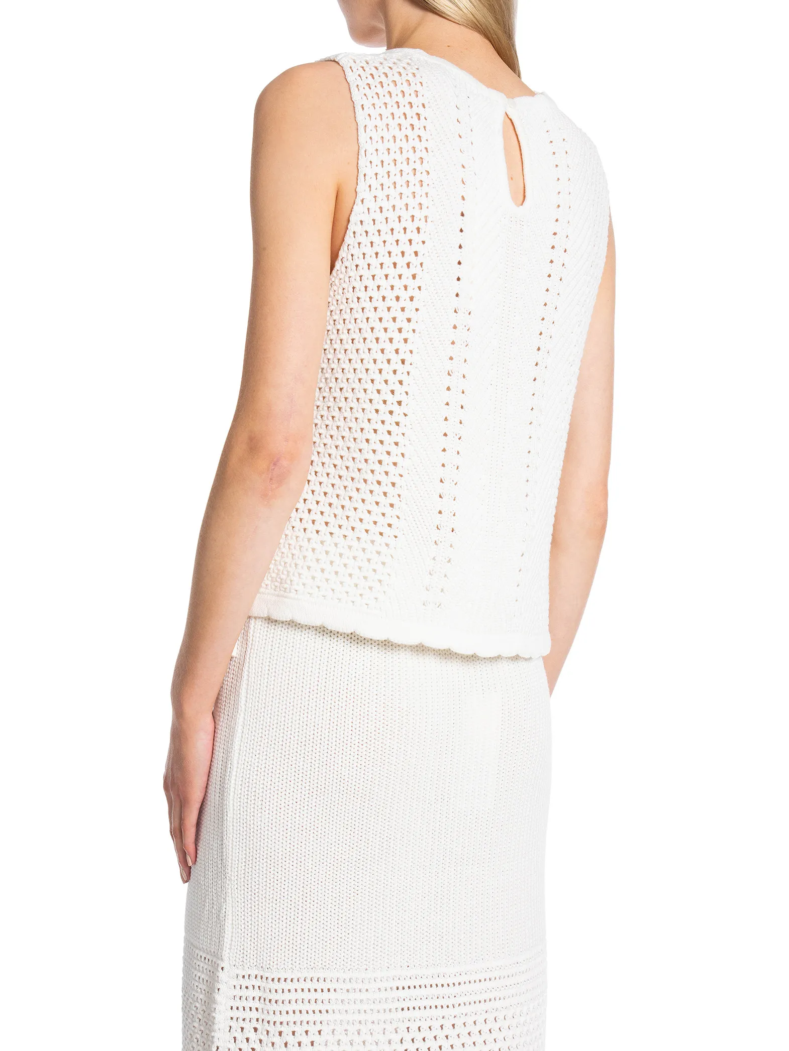 NEO NOIR TOP AZA CROCHET KNIT OFF WHITE