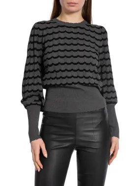 NEO NOIR TOP DARY STITCH KNIT DARK GREY