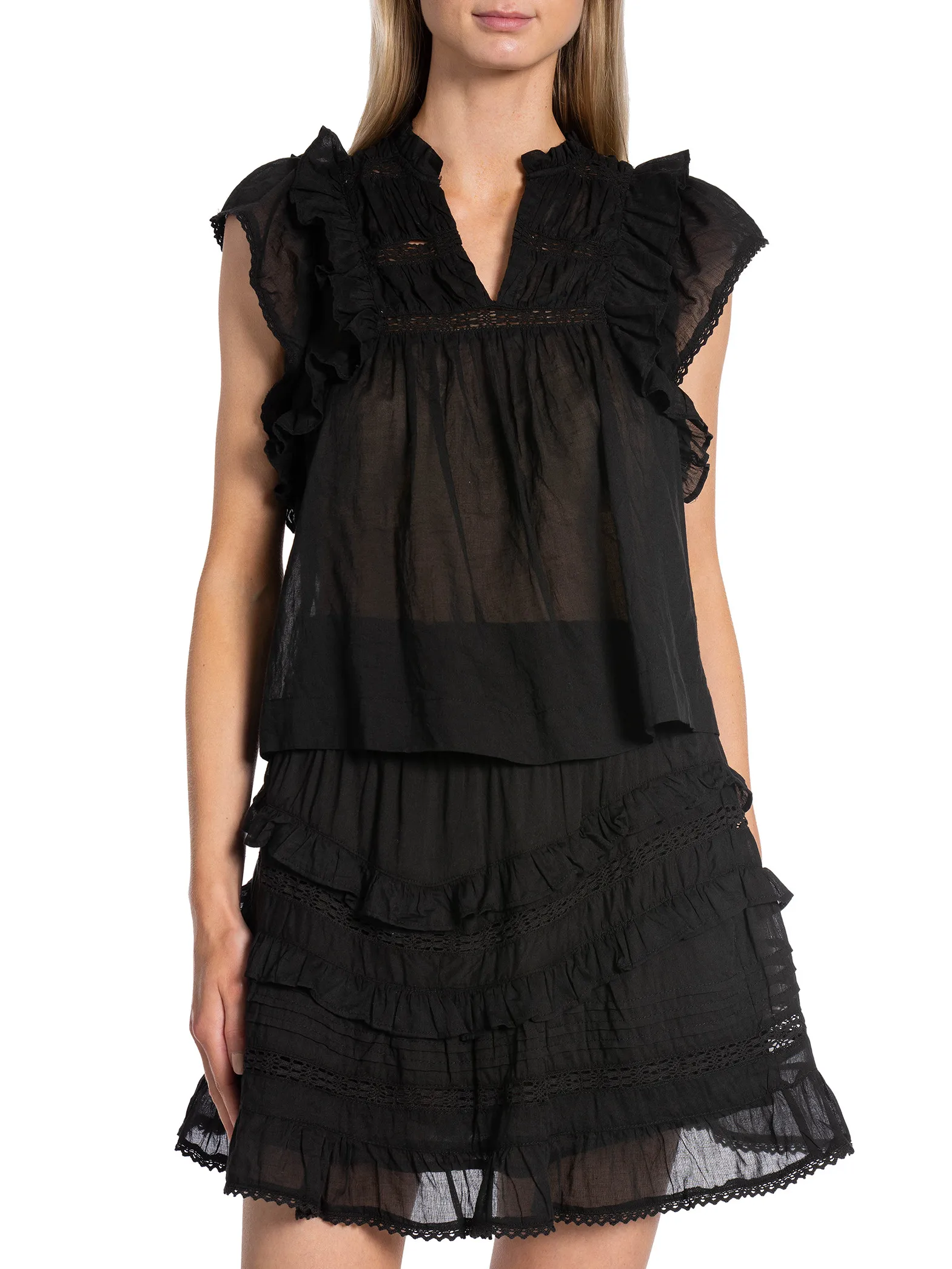 NEO NOIR TOP JAYLA S VOILE BLACK