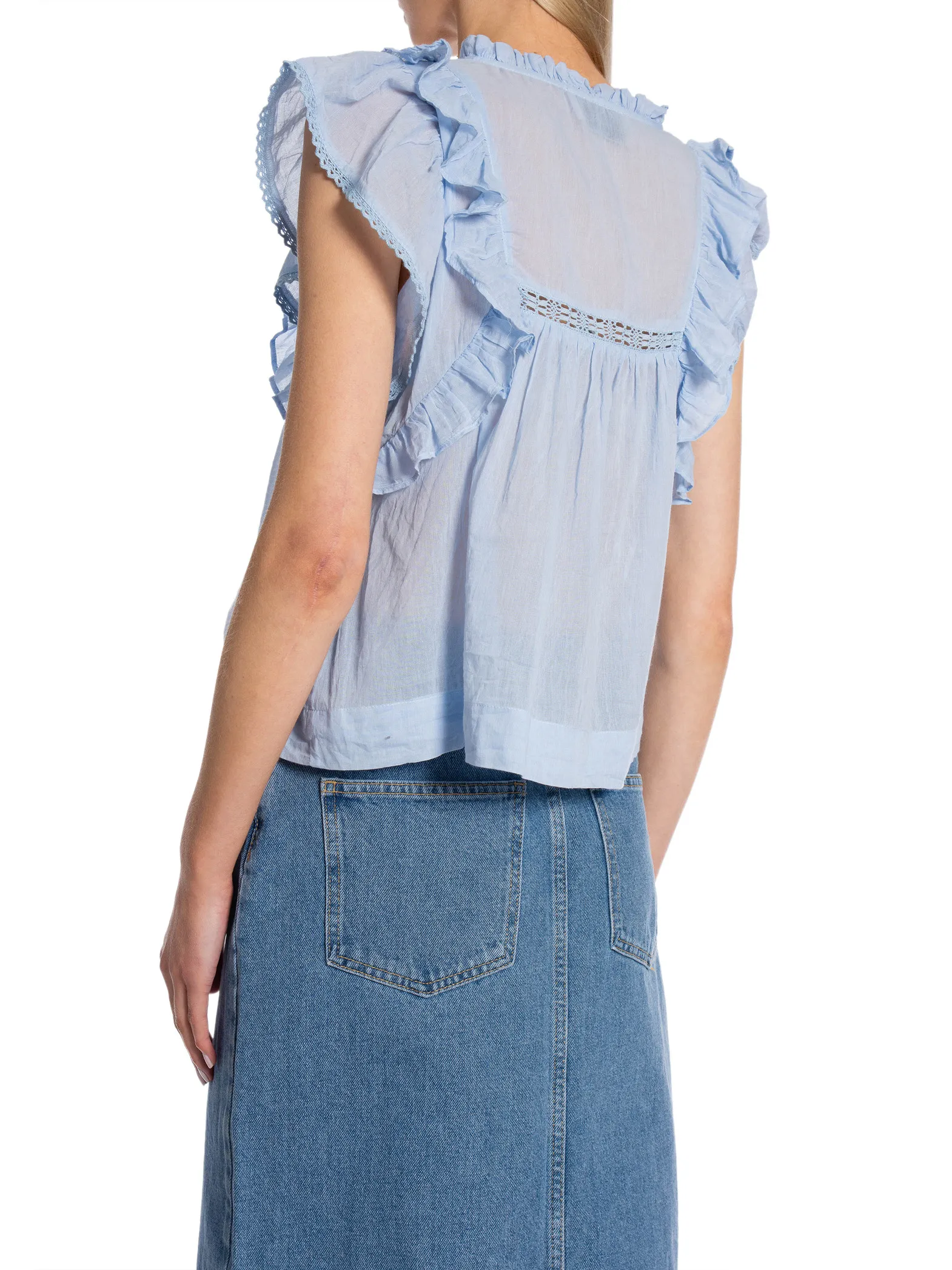 NEO NOIR TOP JAYLA S VOILE LIGHT BLUE