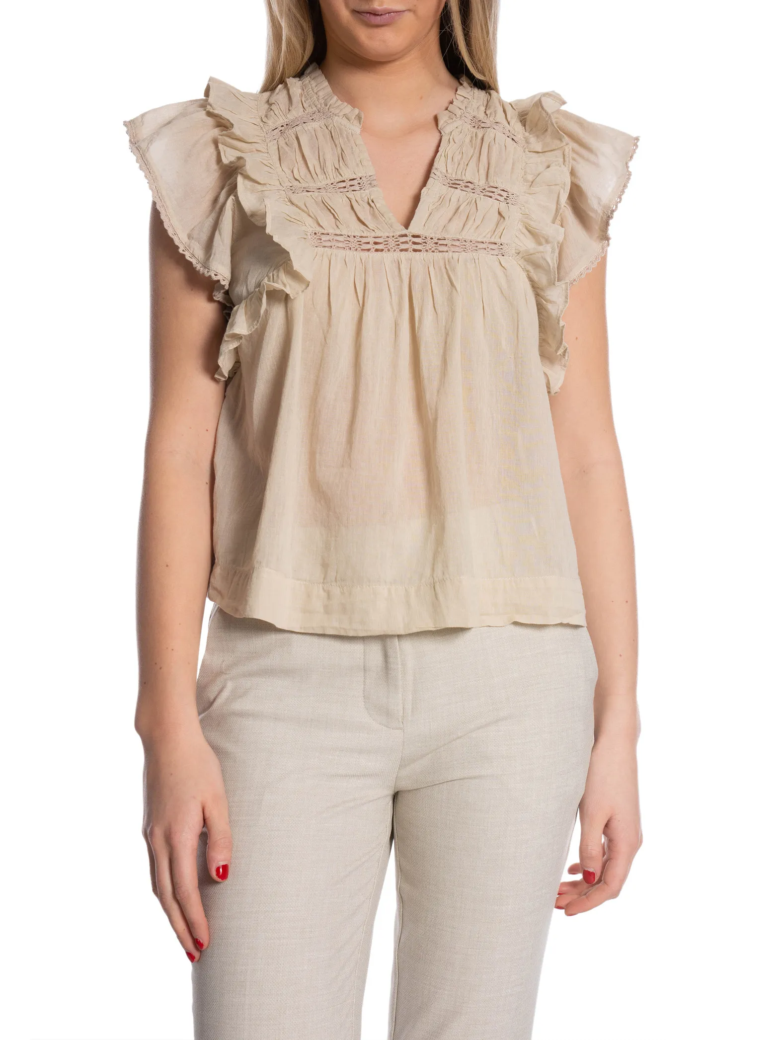 NEO NOIR TOP JAYLA S VOILE SAND