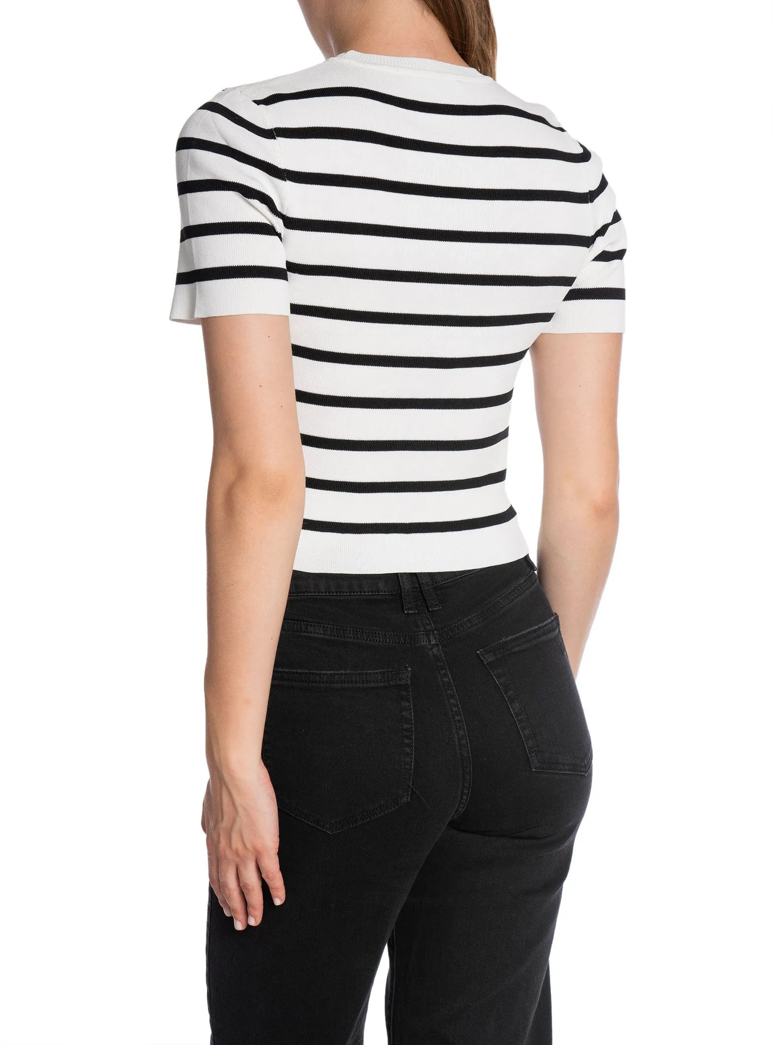 NEO NOIR TOP LEAH STRIPE OFF WHITE