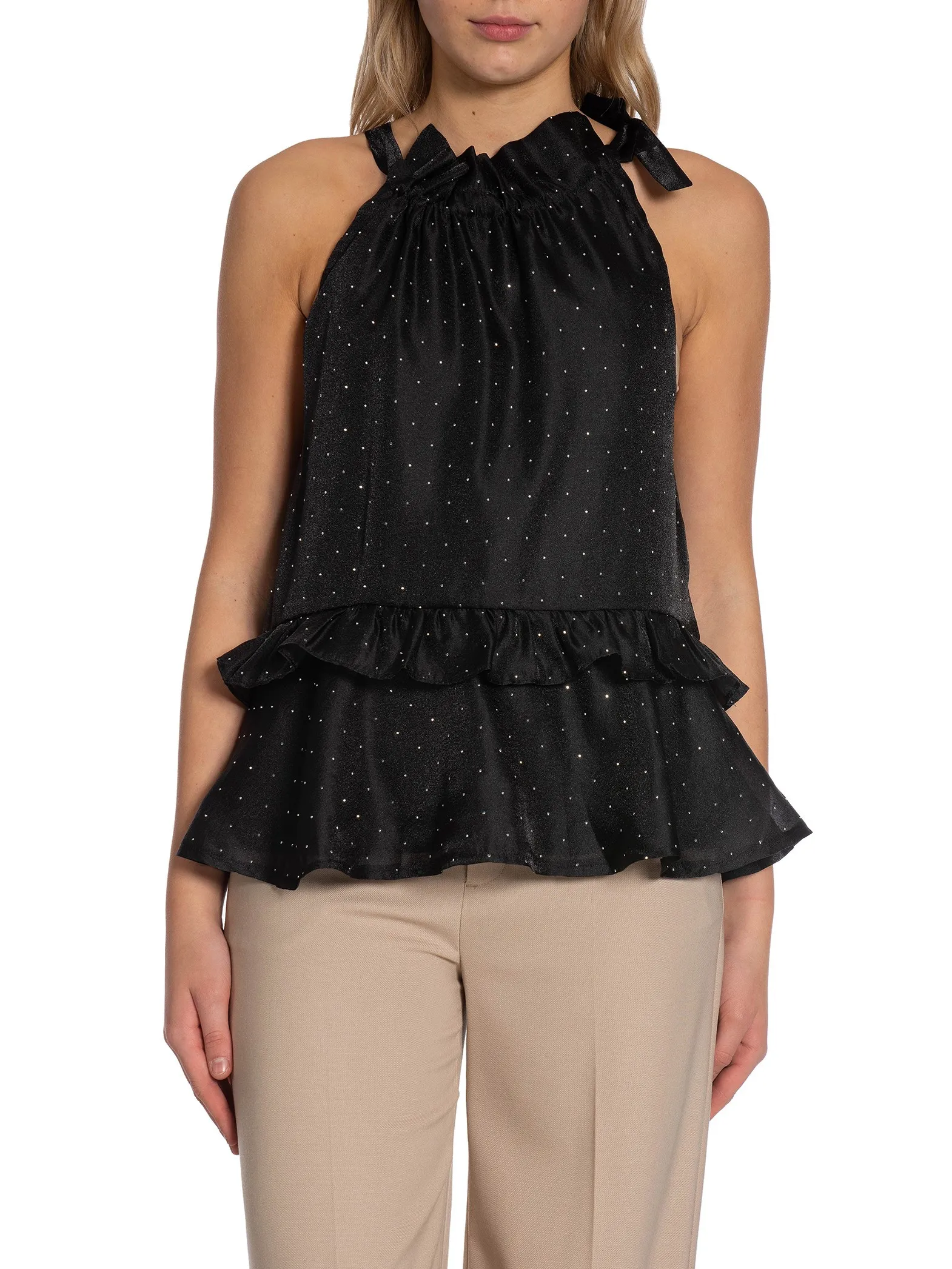 NEO NOIR TOP MARGY BEDAZZLED BLACK