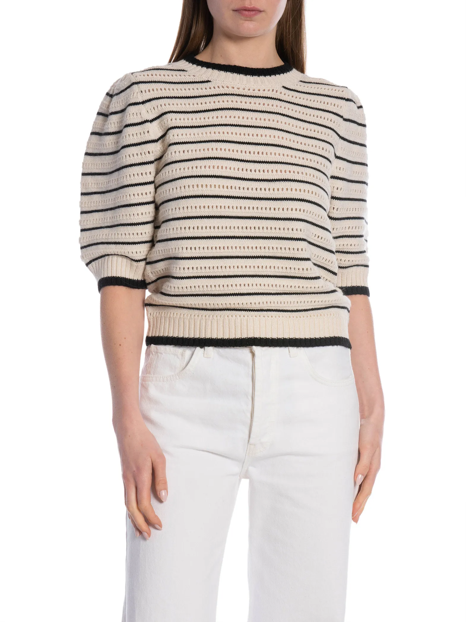 NEO NOIR TOP SIDRA STITCH KNIT IVORY