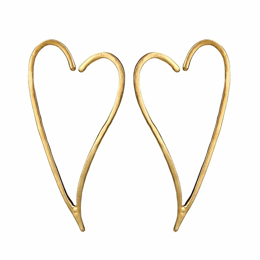 New Fashion Heart Charm Chic Hollow Gold Studs Earring