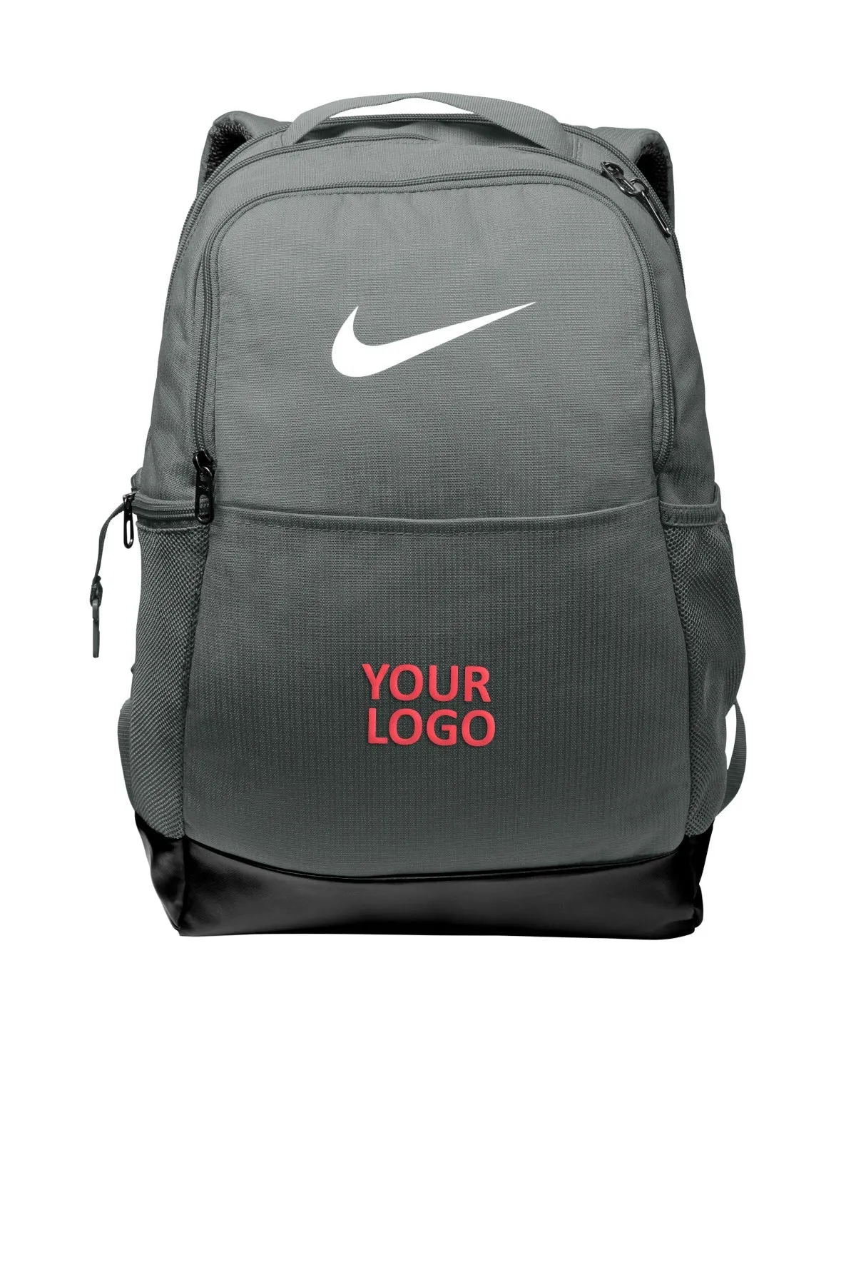 Nike Brasilia Medium Branded Backpacks, Flint Grey