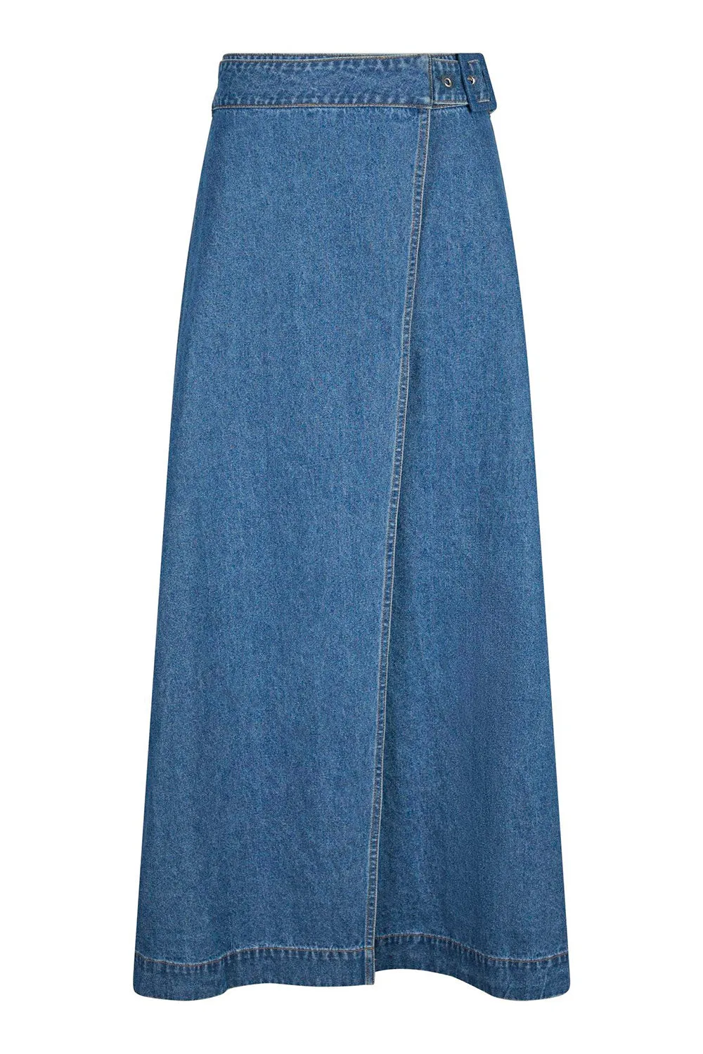 Nina Wrap Denim Skirt | Blue | Nederdel fra Neo Noir