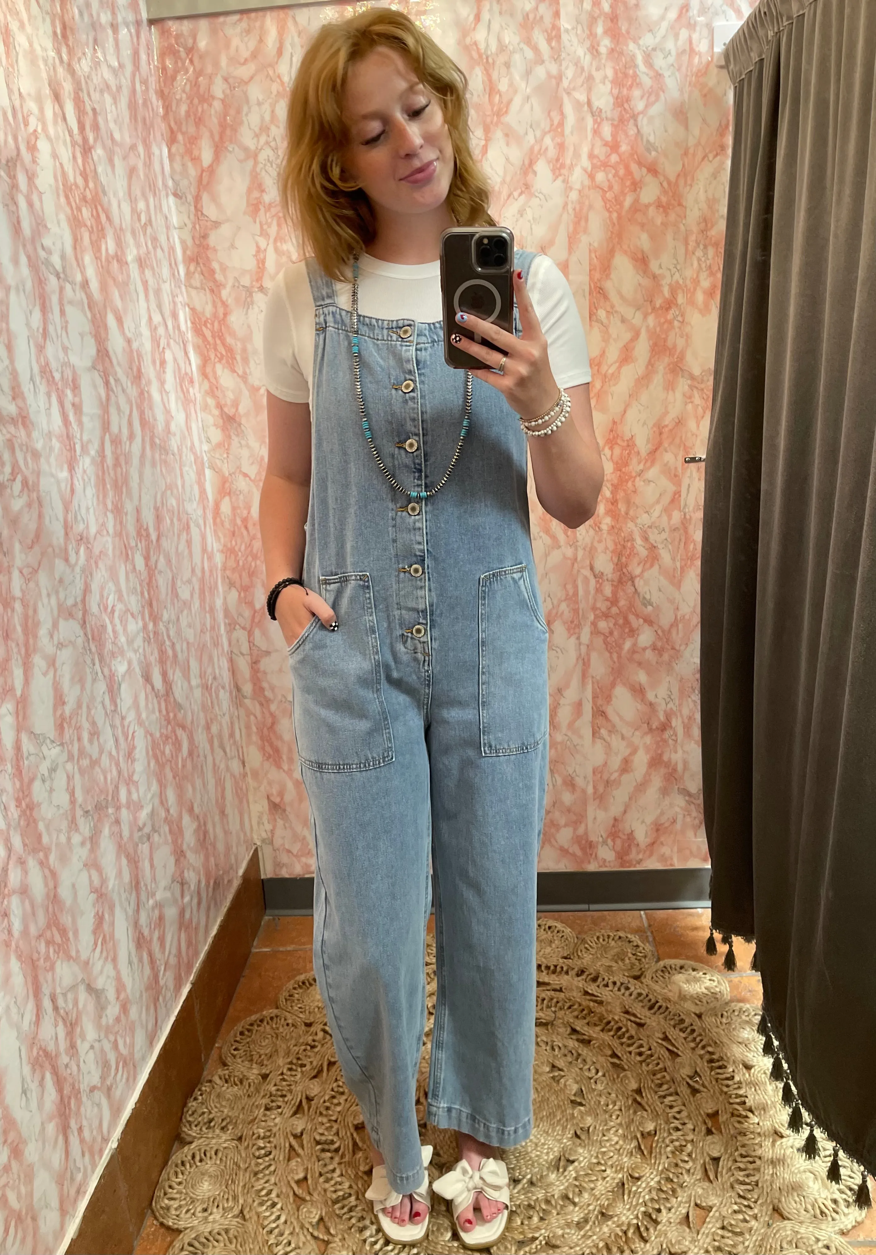 Open Back Denim Overalls