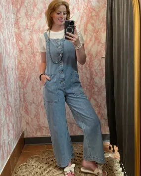 Open Back Denim Overalls