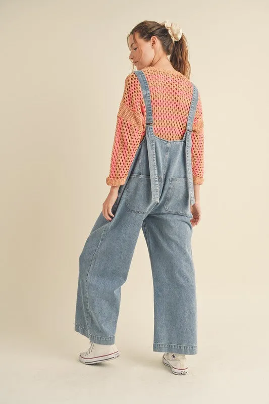 Open Back Denim Overalls