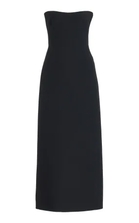 Opus Dress in Black Wool Silk Cady