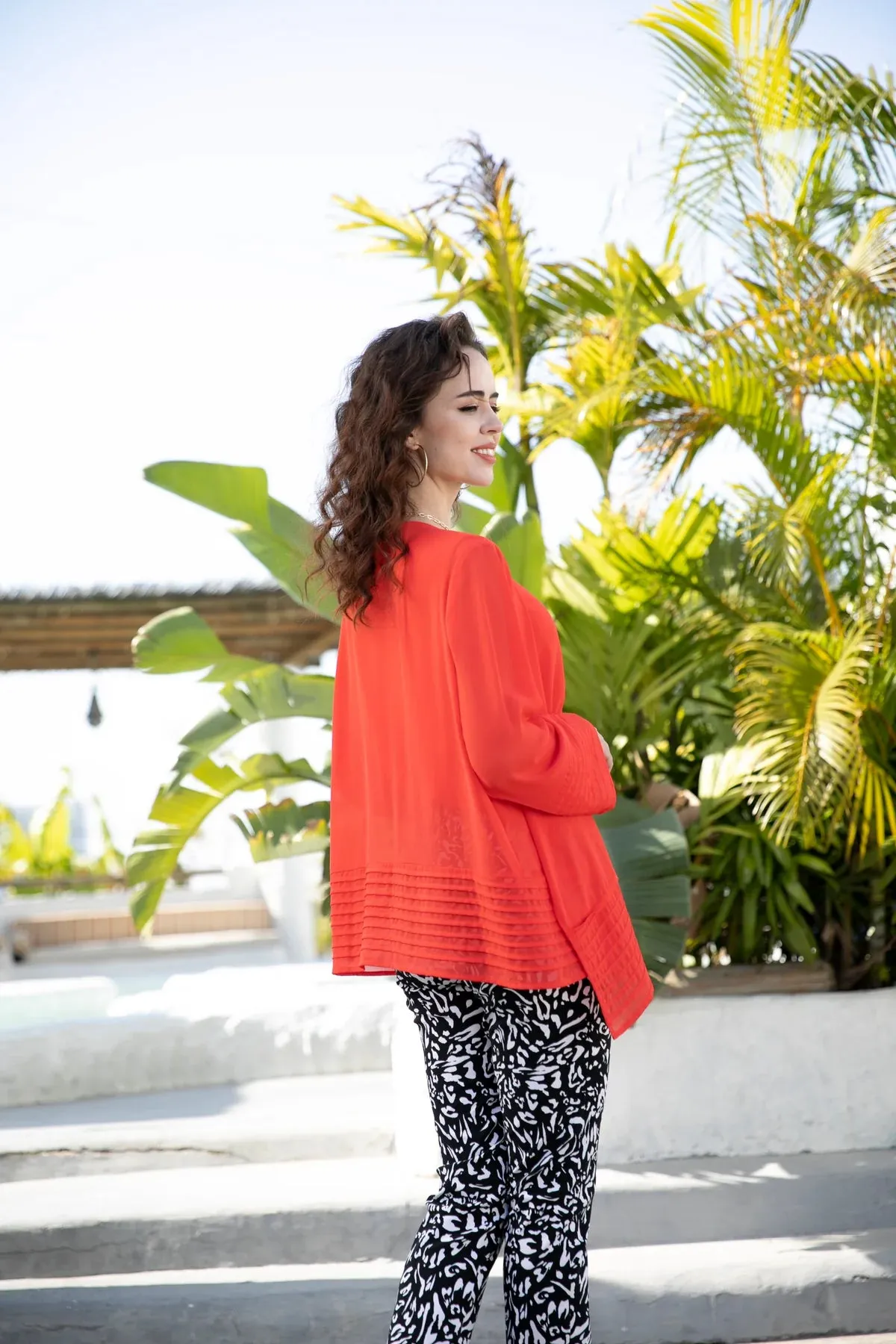 Orange by Fashion Village, EL-41 Eliesha Cover Up