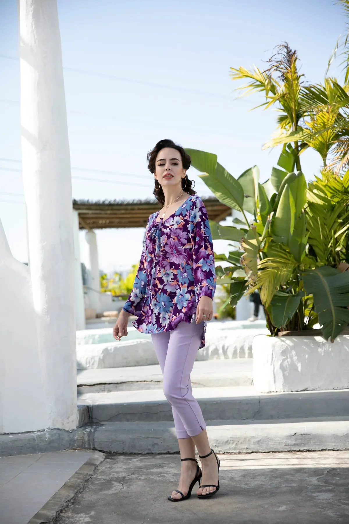 Orange By Fashion Village, SM-132 Rosa Floral Top