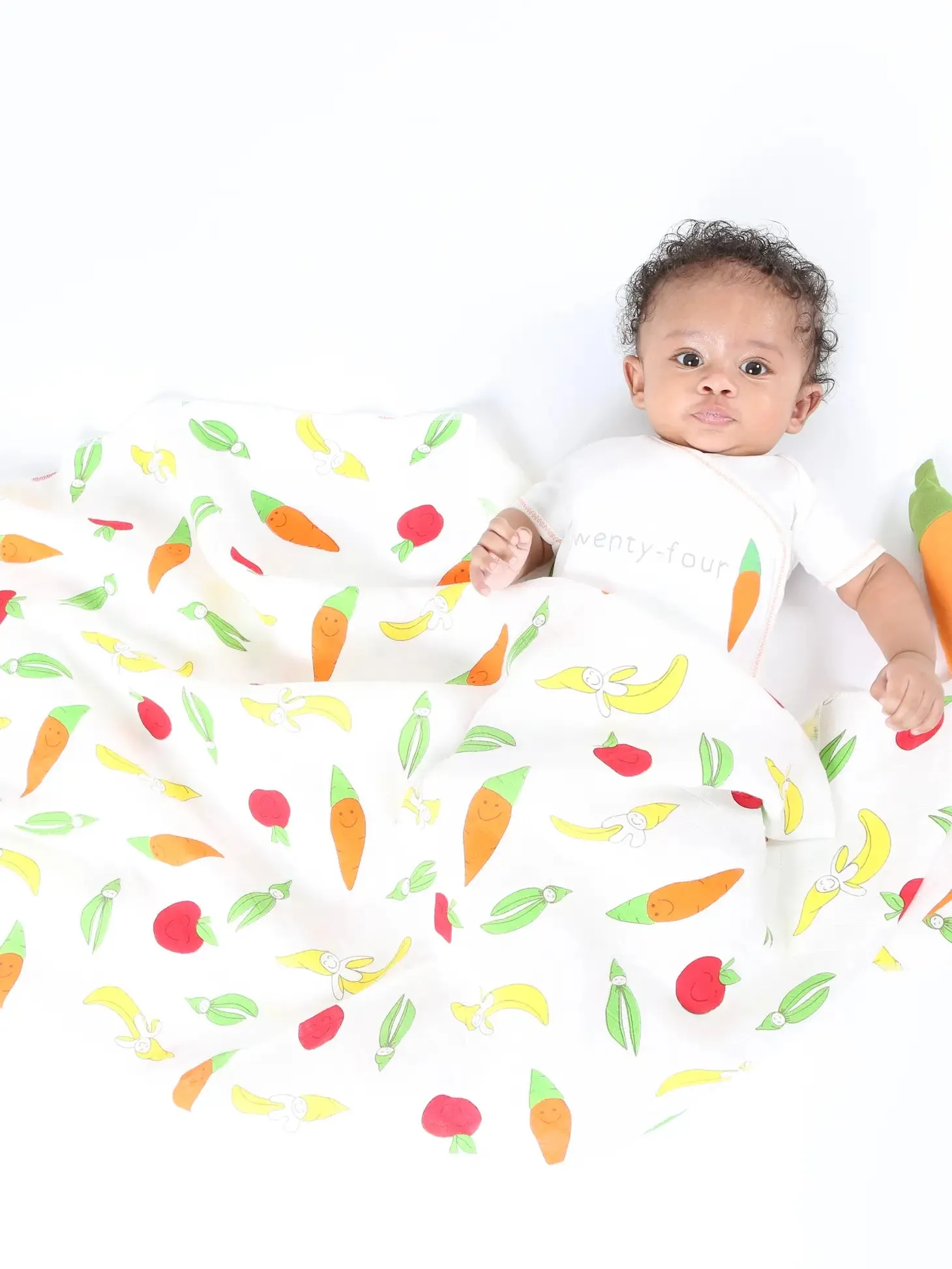 Organic Muslin Swaddle Blanket - Fruit and Veggie