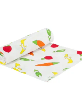 Organic Muslin Swaddle Blanket - Fruit and Veggie