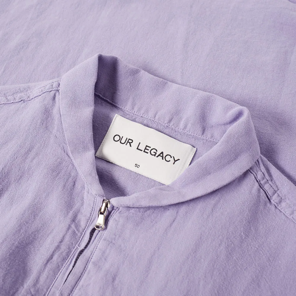 Our Legacy Shawl Zip ShirtOrchid Cotton Linen