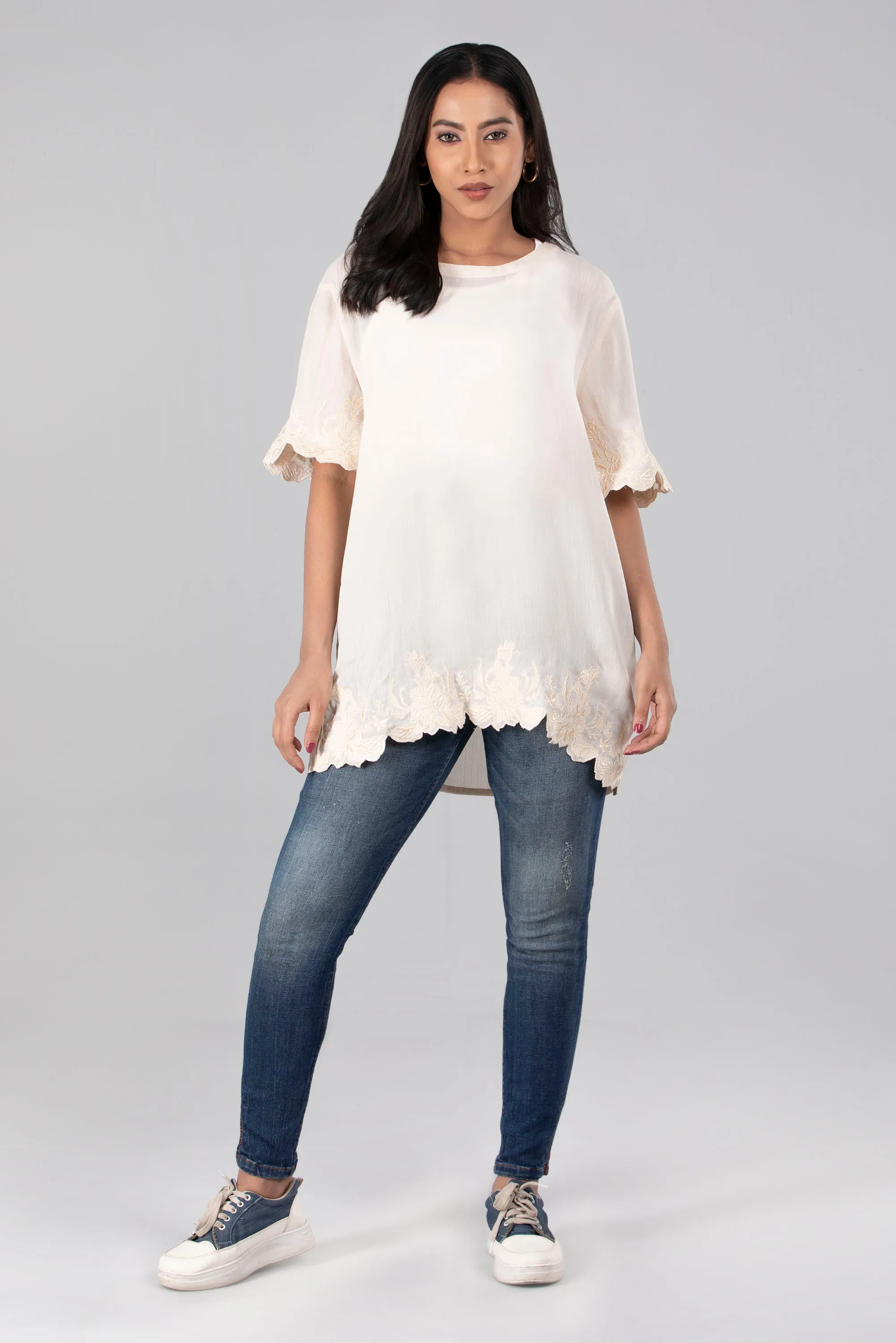 Oversized Embroidered Fashion Top