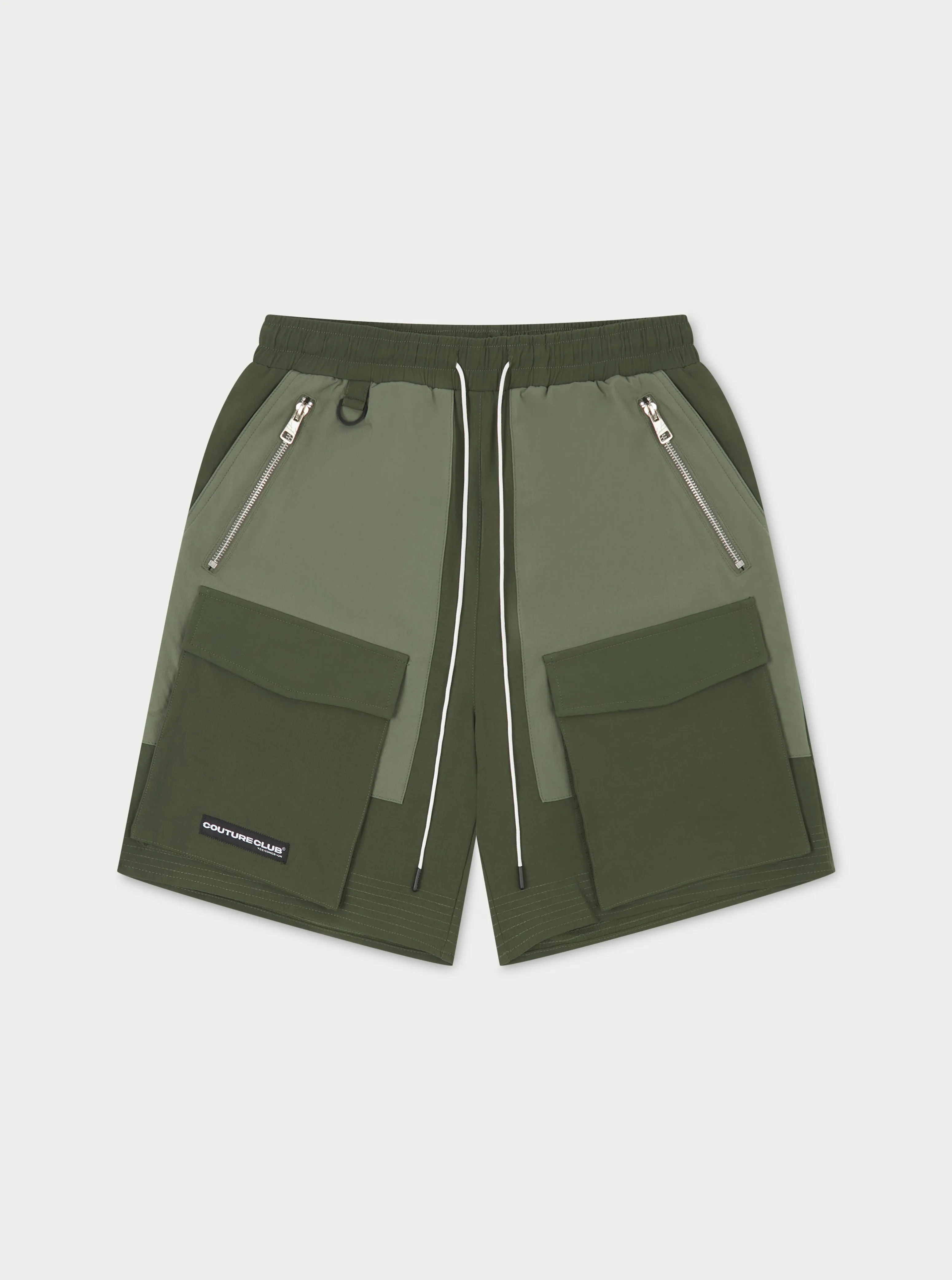 PANELLED CARGO SHORTS - KHAKI