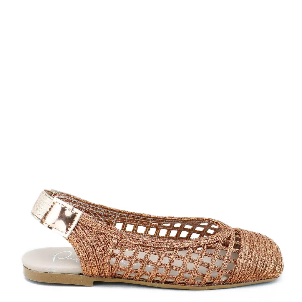 Papanatas Bronze Basketweave Squaretoe Mule