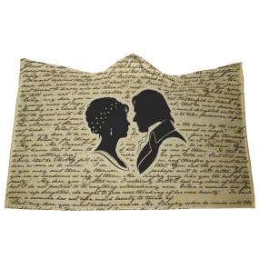 Pride And Prejudice Vintage Book Page Hooded Blanket