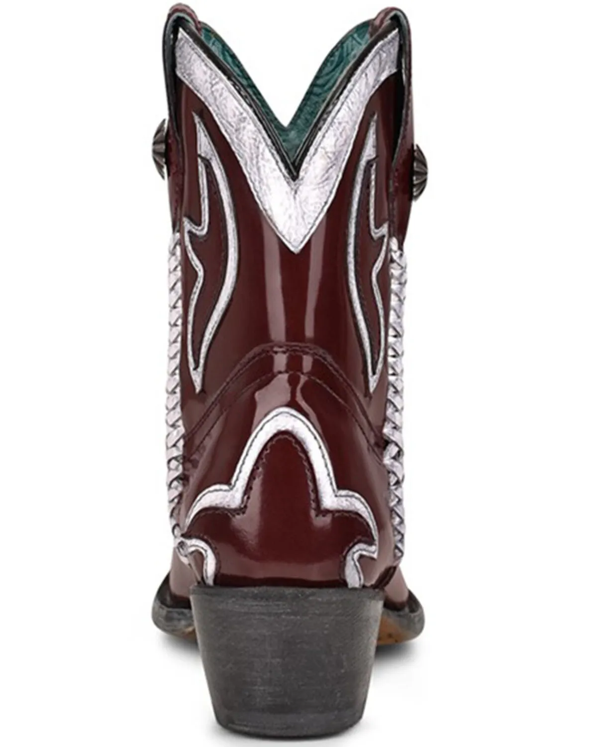 Product Name:  Corral Women's Burgundy Embroidery Western Booties - Pointed Toe