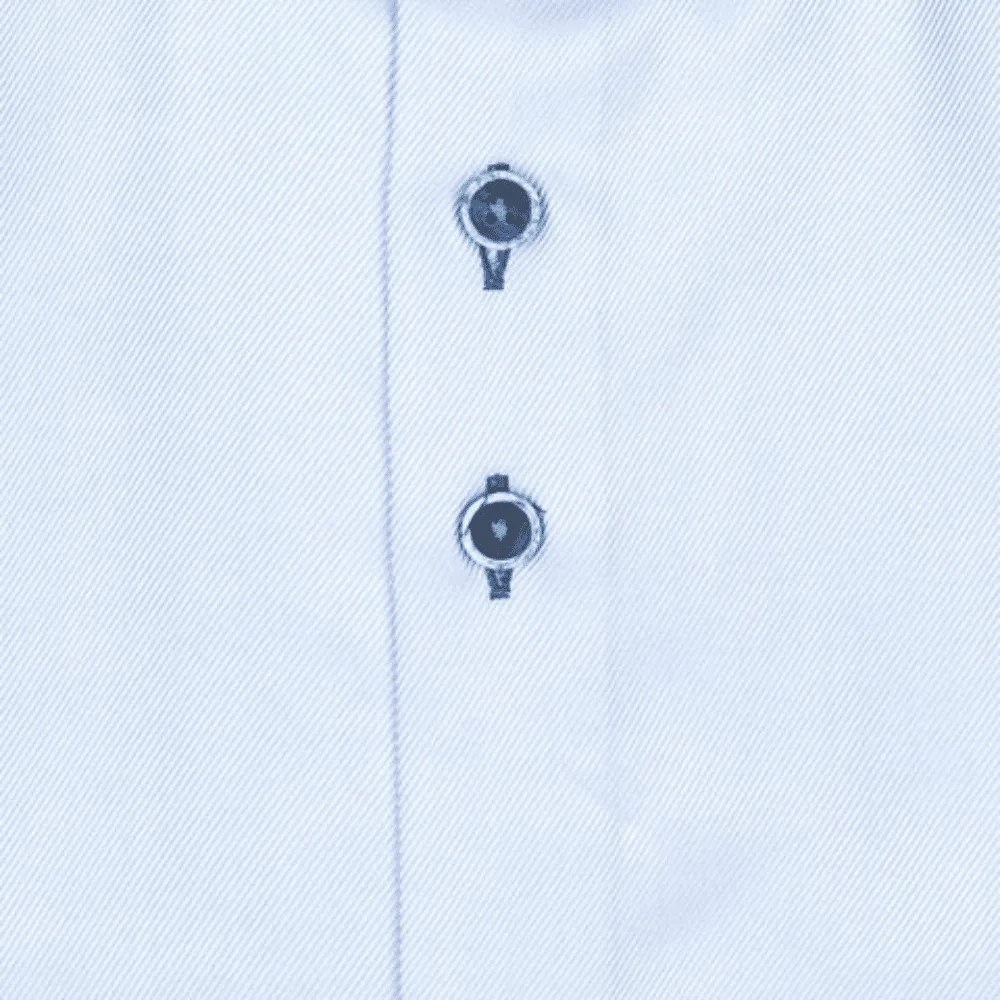 R2 Amsterdam Blue 2 PLY Organic Cotton Shirt | Menswear Online