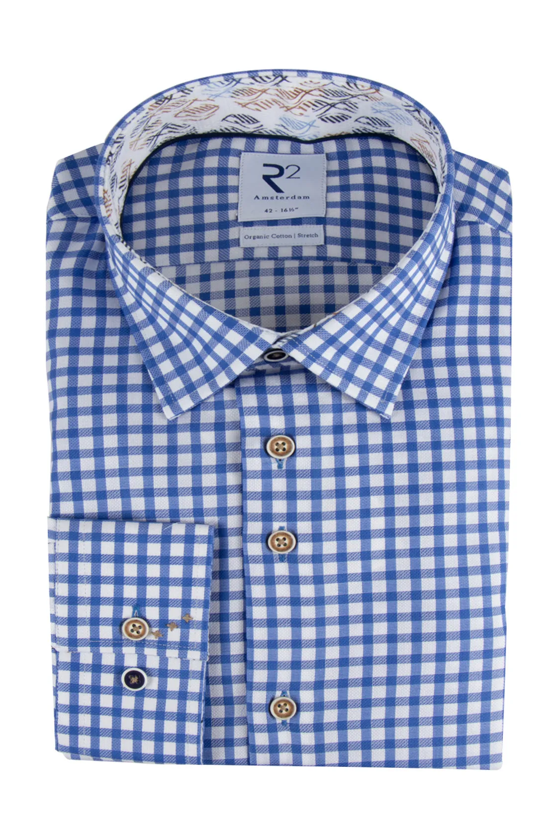 R2 Amsterdam Check Shirt Blue