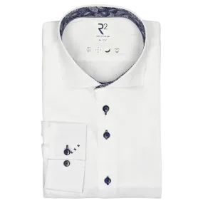 R2 Amsterdam Formal Long Sleeve Shirt With Navy Trim