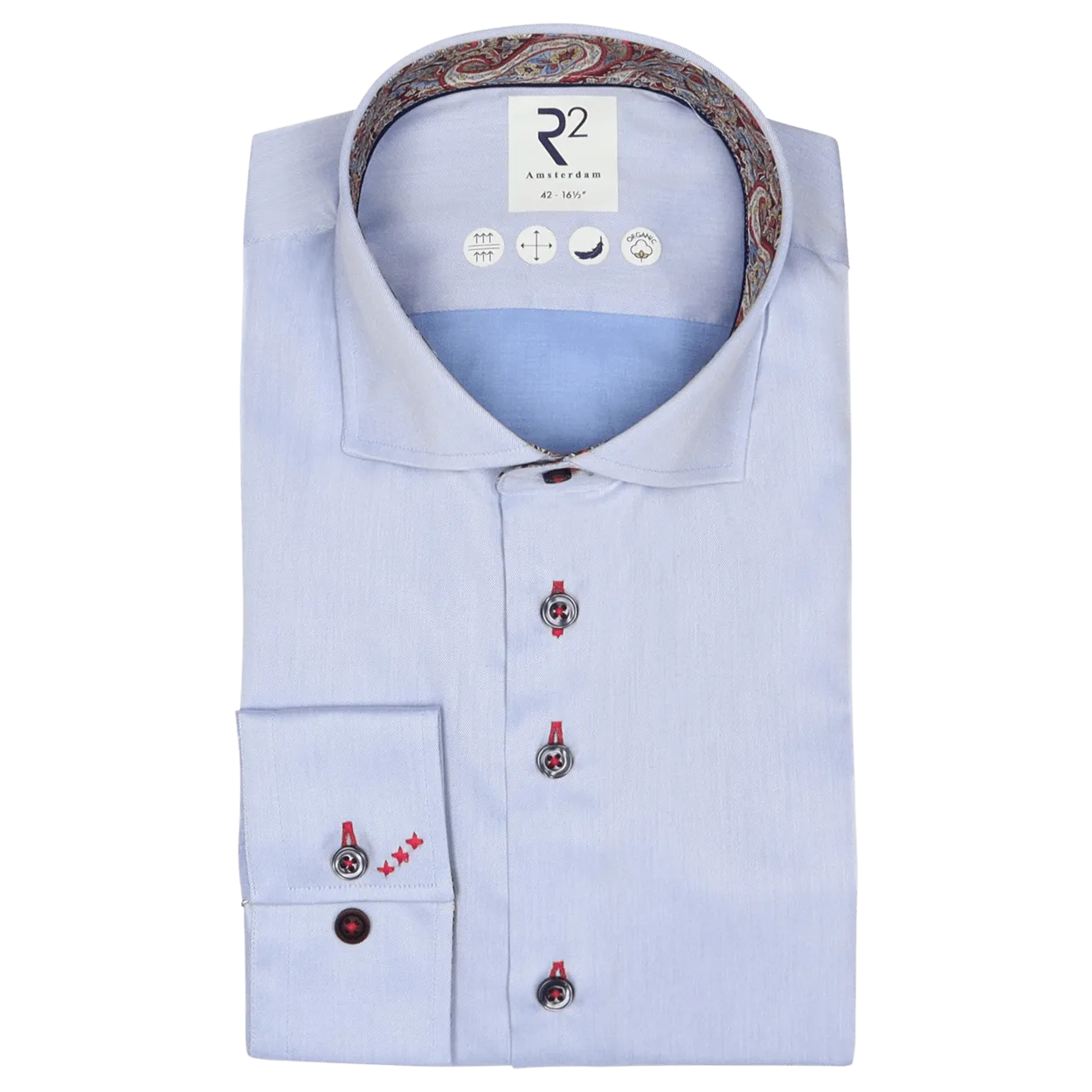 R2 Amsterdam Formal Shirt With Paisley Trim