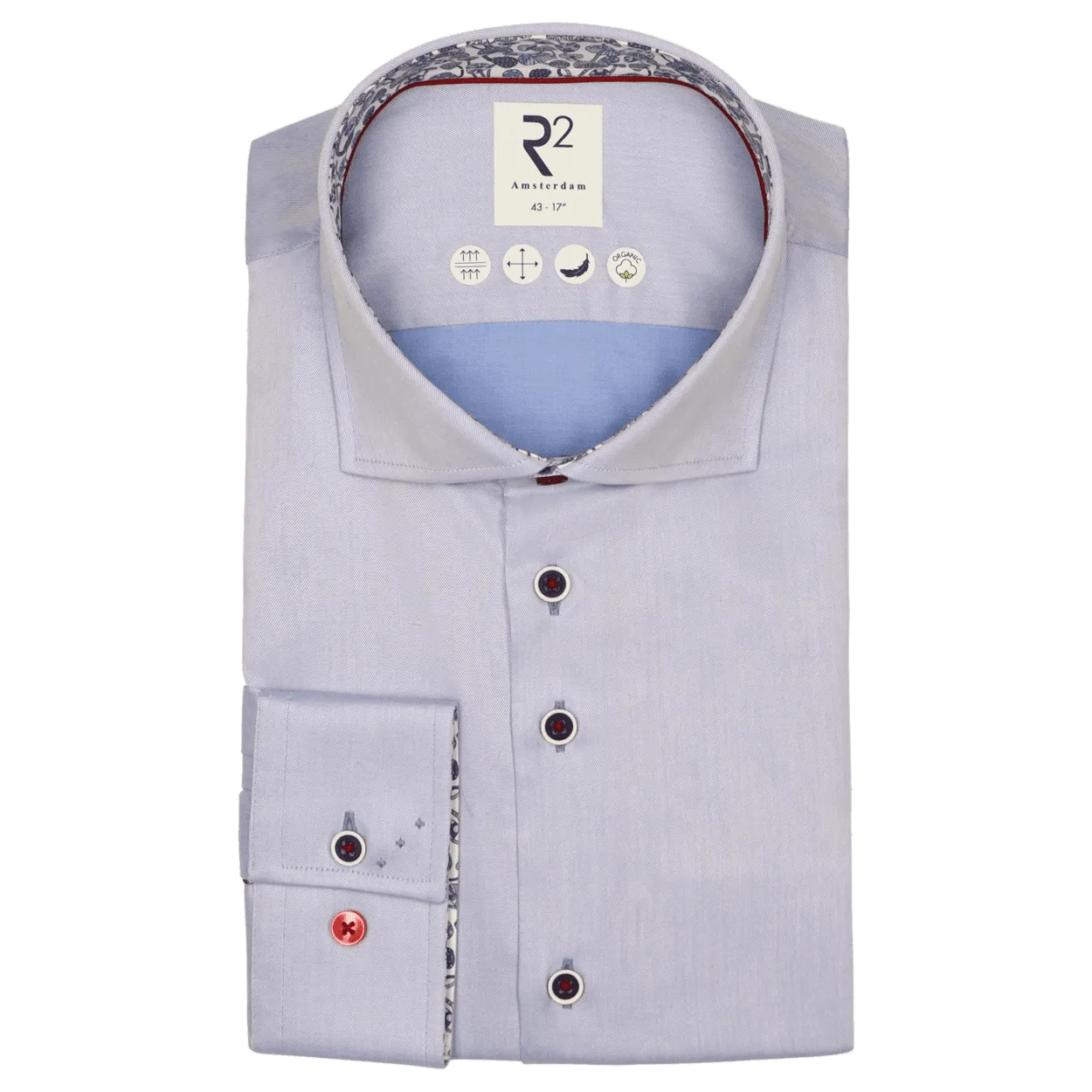 R2 Amsterdam Long Sleeve Formal Shirt With Liberty Fabric Trim