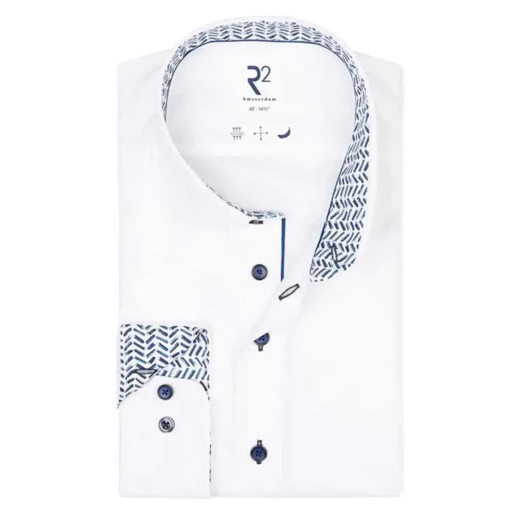 R2 AMSTERDAM Non Iron Cotton Twill Shirt | Menswear Online