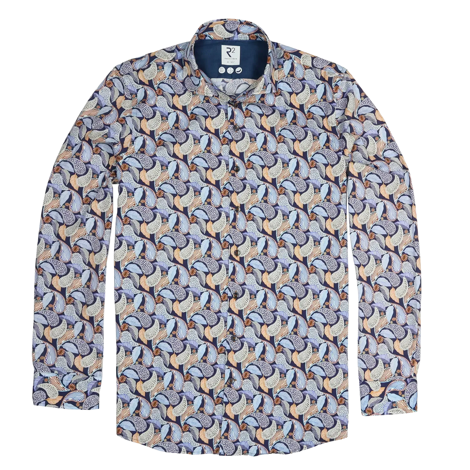 R2 Amsterdam Paisley Print Long Sleeve Shirt