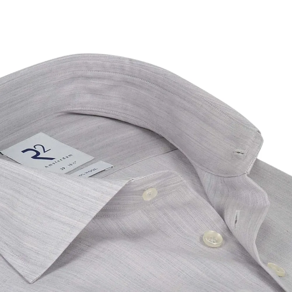 R2 Amsterdam Wool Shirt In Grey | Menswear Online