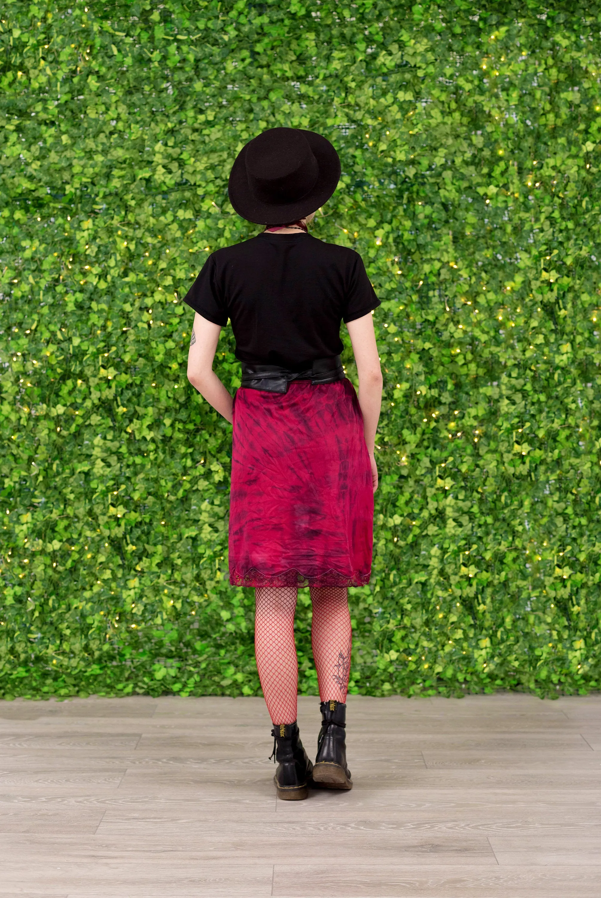 red & black zebra tie dye soft grunge slip skirt