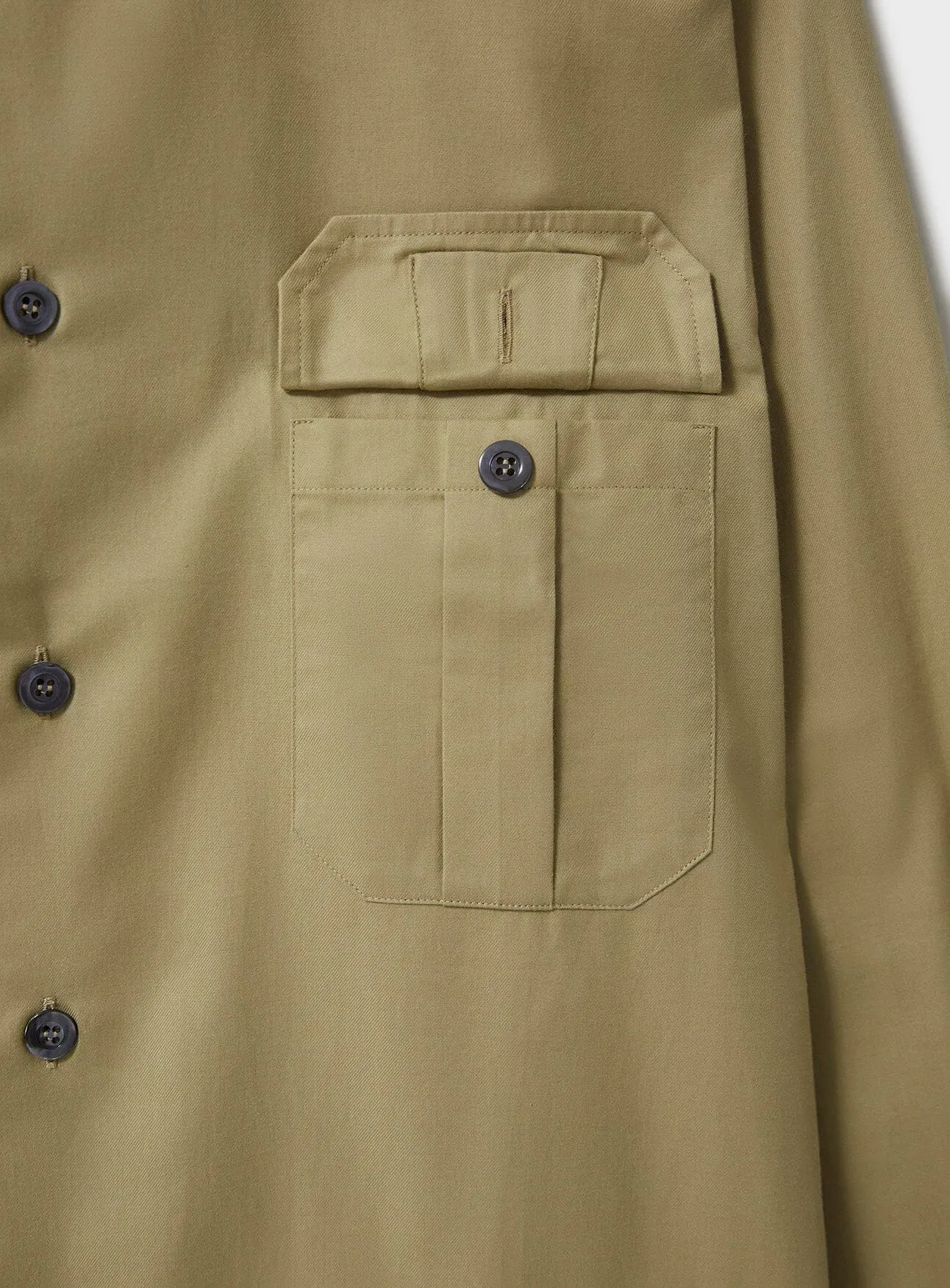 Regenerative Cotton Twill Khaki OverShirt