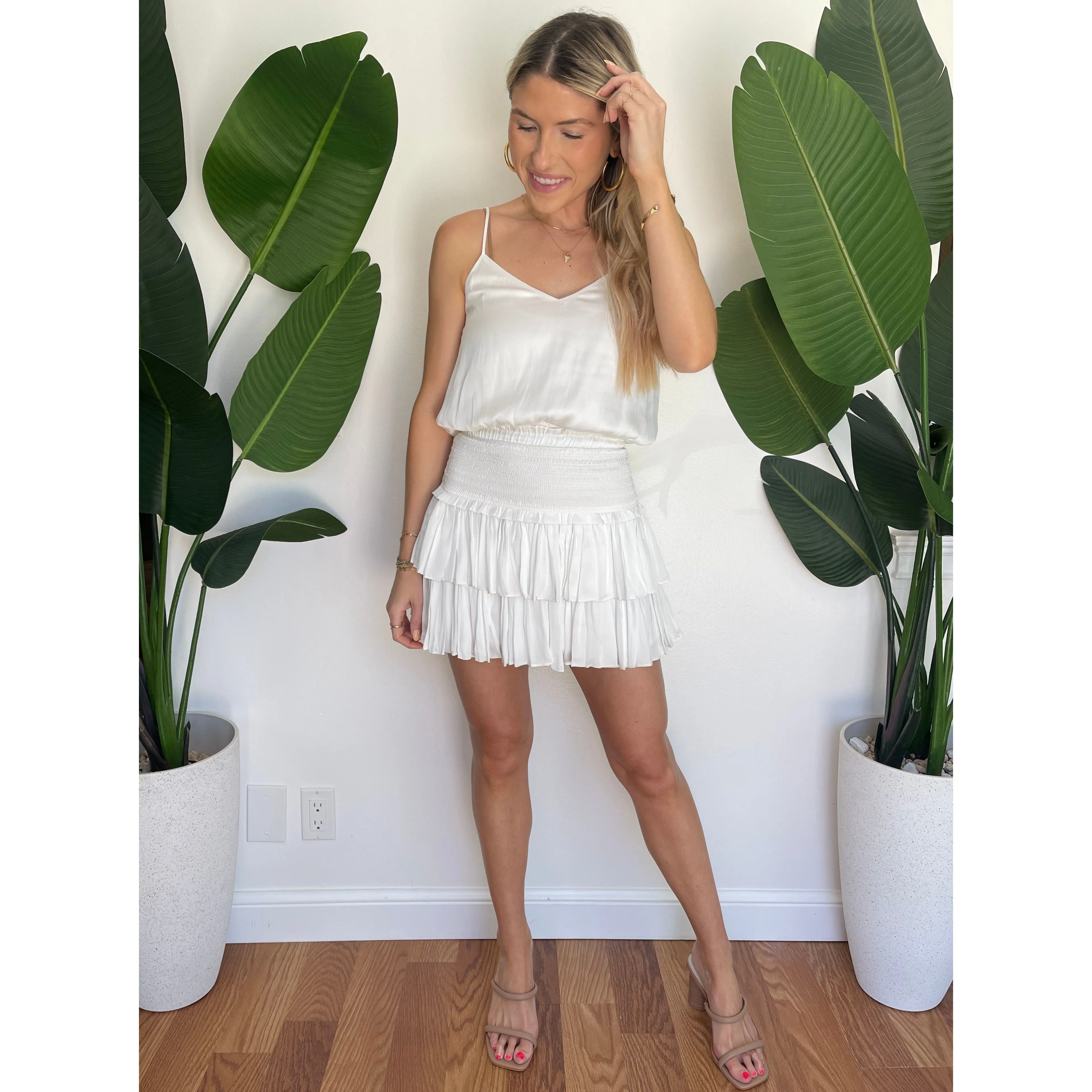 Reset Amore Ruffle Skirt White