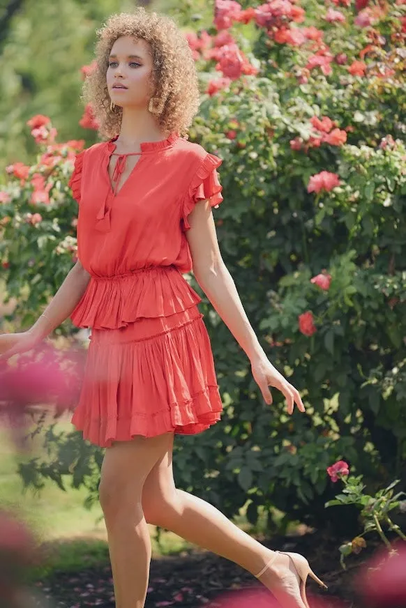 Reset By Jane    Claire Ruffle Layered Dress Candy Apple