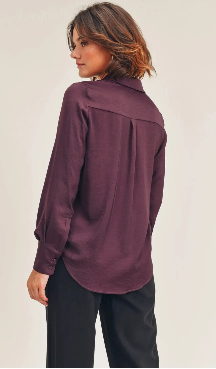 Reset By Jane Long Sleeve Collared Courtney Flowy Button Down