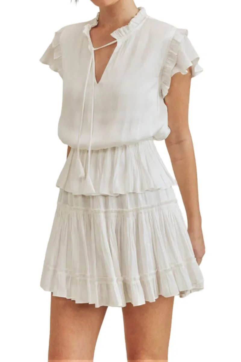 Reset By Jane S/S Ruffle Dress in White