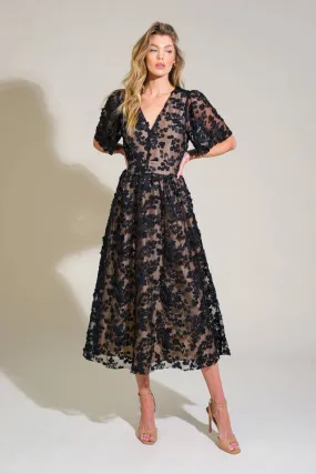 RETURN SOMEDAY WOVEN LACE MIDI DRESS